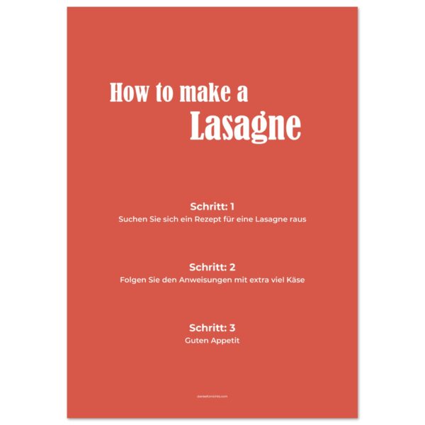 How To Make A Lasagne - Poster